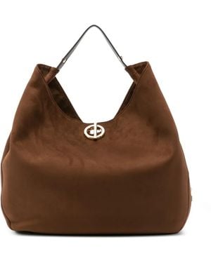 Liu Jo Logo-Plaque Studded Tote Bag - Brown