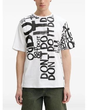 Desigual Slogan-Print T-Shirt - White