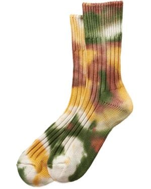 RoToTo Gerippte Socken mit Batikmuster - Grün
