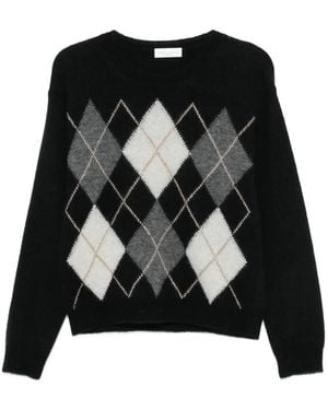 Roberto Collina Argyle-Intarsia Sweater - Black