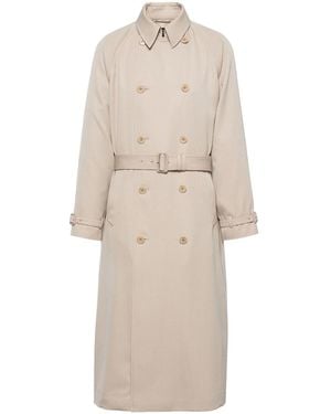 Prada Nude & Neutrals Wool Trench For Ss24 - Natural