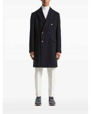 Peserico Abrigo con cinturón y doble botonadura - Negro