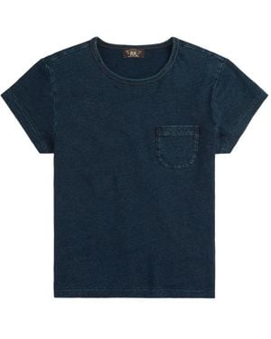 RRL T-Shirt Mit Brusttasche - Blau