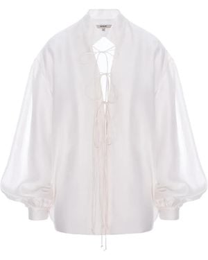 MANURI Blusa De Seda Tommy - Blanco