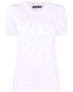 Dolce & Gabbana ドルチェ&ガッバーナ アイレットレース Tシャツ - ホワイト