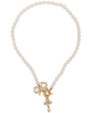 Vivienne Westwood リボンペンダント ネックレス - メタリック