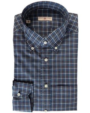 Luciano Barbera Chemise À Carreaux - Bleu