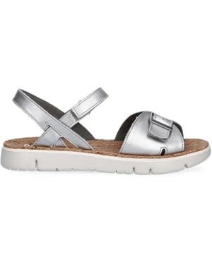 Camper Oruga Metallic-Effect Buckle-Detail Sandals - White