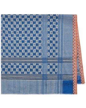 Maliparmi Fringed-Print Scarf - Blue