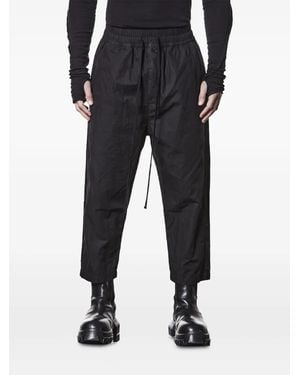 Thom Krom Drawstring Cropped Trousers - Black