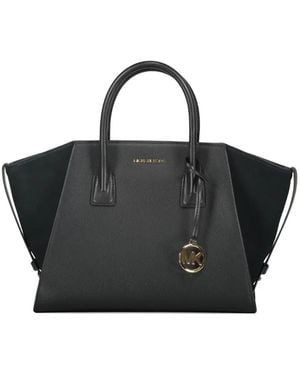 Michael Kors Avril Leather Top-Zip Tote Bag - Black