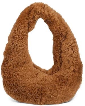 Anita Bilardi Twist Shearling Shoulder Bag - Brown