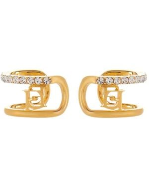 Elisabetta Franchi Ear Cuffs Mit Strass-Logo - Mettallic
