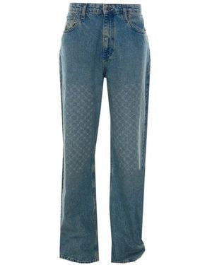 Daily Paper Amba Monogram-Pattern Jeans - Blue