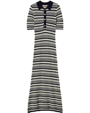 Twinset Striped Knitted Dress - White