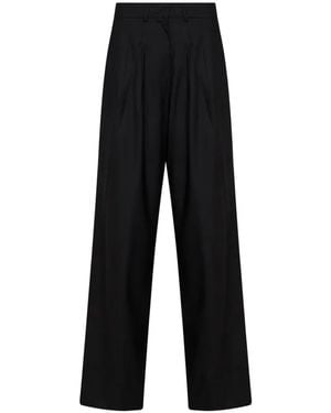 PT Torino Frankie Pleated Wide-Leg Tailored Trousers - Black