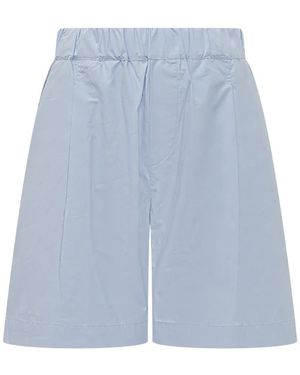 A PAPER KID Logo-Patch Shorts - Blue