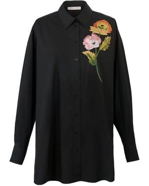 Carolina Herrera Floral Embroidered Shirt - Black