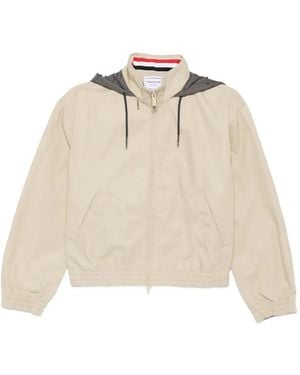 Thom Browne Zip-Up Hooded Jacket - Natural