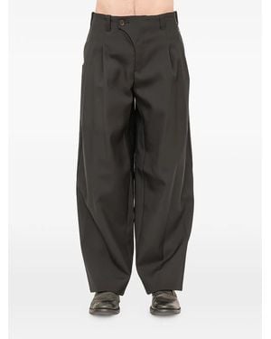 DEVOA Pleated Trousers - Black