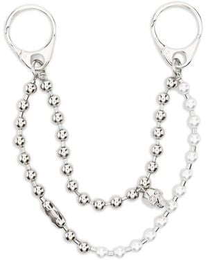McQueen Charm con colgante de calavera - Blanco