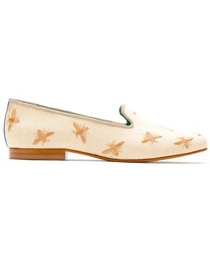 Blue Bird Shoes Bees Straw Loafers - Multicolor
