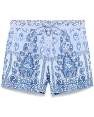 Etro Medallion-Print Swim Shorts - Blue