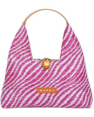 Marni Trapeze Logo-Patch Tote Bag - Pink