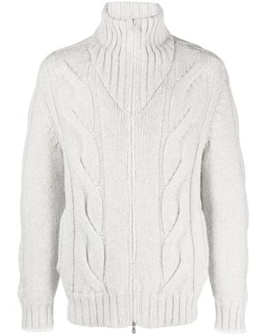 Brunello Cucinelli Cable-Knit Padded Jacket - White