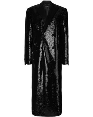 Dolce & Gabbana Peak-Lapel Double-Breasted Coat - Black
