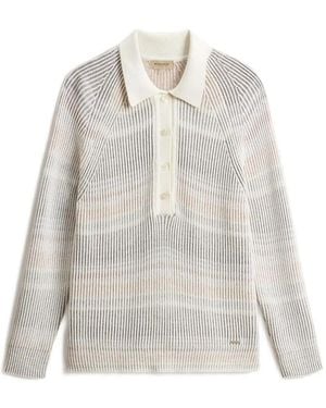 Woolrich Polo Nervuré À Col Chemise - White