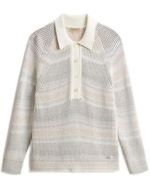 Woolrich Shirt Collar Ribbed Polo Shirt - White