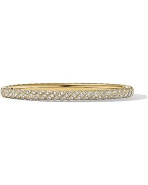 David Yurman 18Kt Sculpted Cable Diamond Bracelet - Metallic