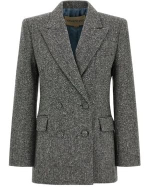 Valentino Garavani Peak-Lapel Double-Breasted Blazer - Black