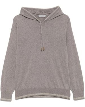 Canali Hoodie Van Wolblend - Grijs