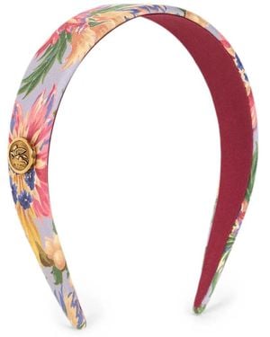 Etro Silk Hair Band With Floral Motif - White