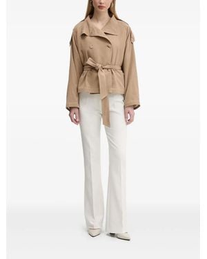 HUGO Double-Breasted Belted Trench Coat - White