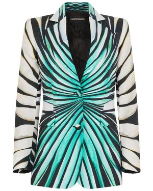 Roberto Cavalli Printed Blazer - Green