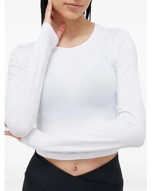 Casall Logo-Print Cropped T-Shirt - Blue