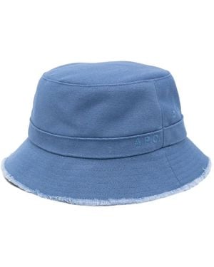 A.P.C. Fringed Bucket Hat - Blue
