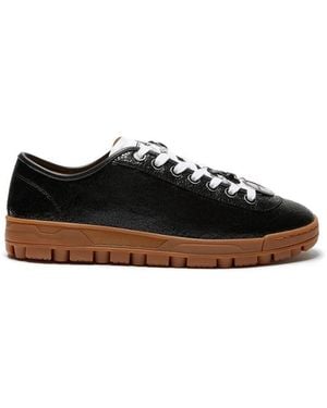 LILI CURIA June Textured Charm Lace-Up Trainers - Black
