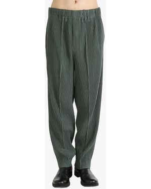 Homme Plissé Issey Miyake リブ パンツ - グリーン