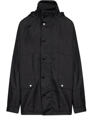A.P.C. Valery Hooded Press-Stud Coat - Black