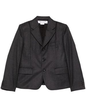 Comme des Garçons Blazer À Revers Crantés - Black