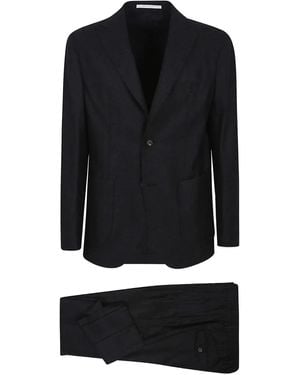 Eleventy Drawstring Single-Breasted Suit - Black
