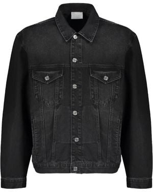 Vetements Logo-Print Cotton Denim Jacket - Black