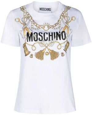 Moschino Graphic-Print Organic Cotton T-Shirt - White