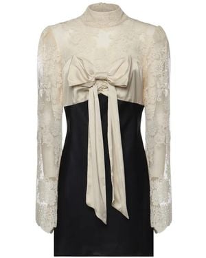 For Love & Lemons Grace Lace Bow Mini Dress - White