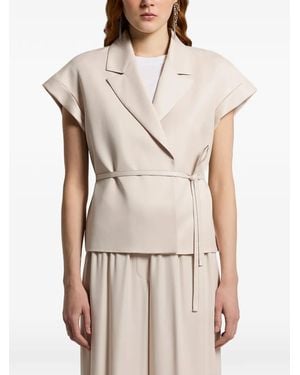 Peserico Belted Blazer - Natural