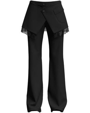 MACCAPANI Layered Flared Trousers - Black